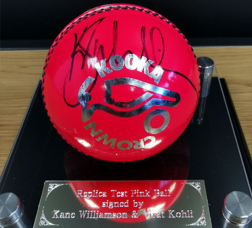 Signed Black Caps vs India Test Pink Ball